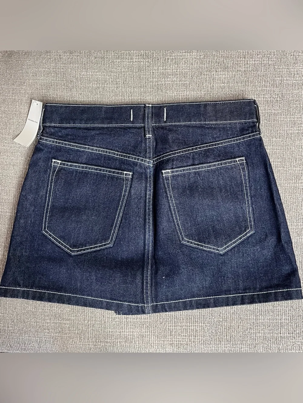 Abercrombie & Fitch Mid-Rise Denim Wrapped Mini Skirt